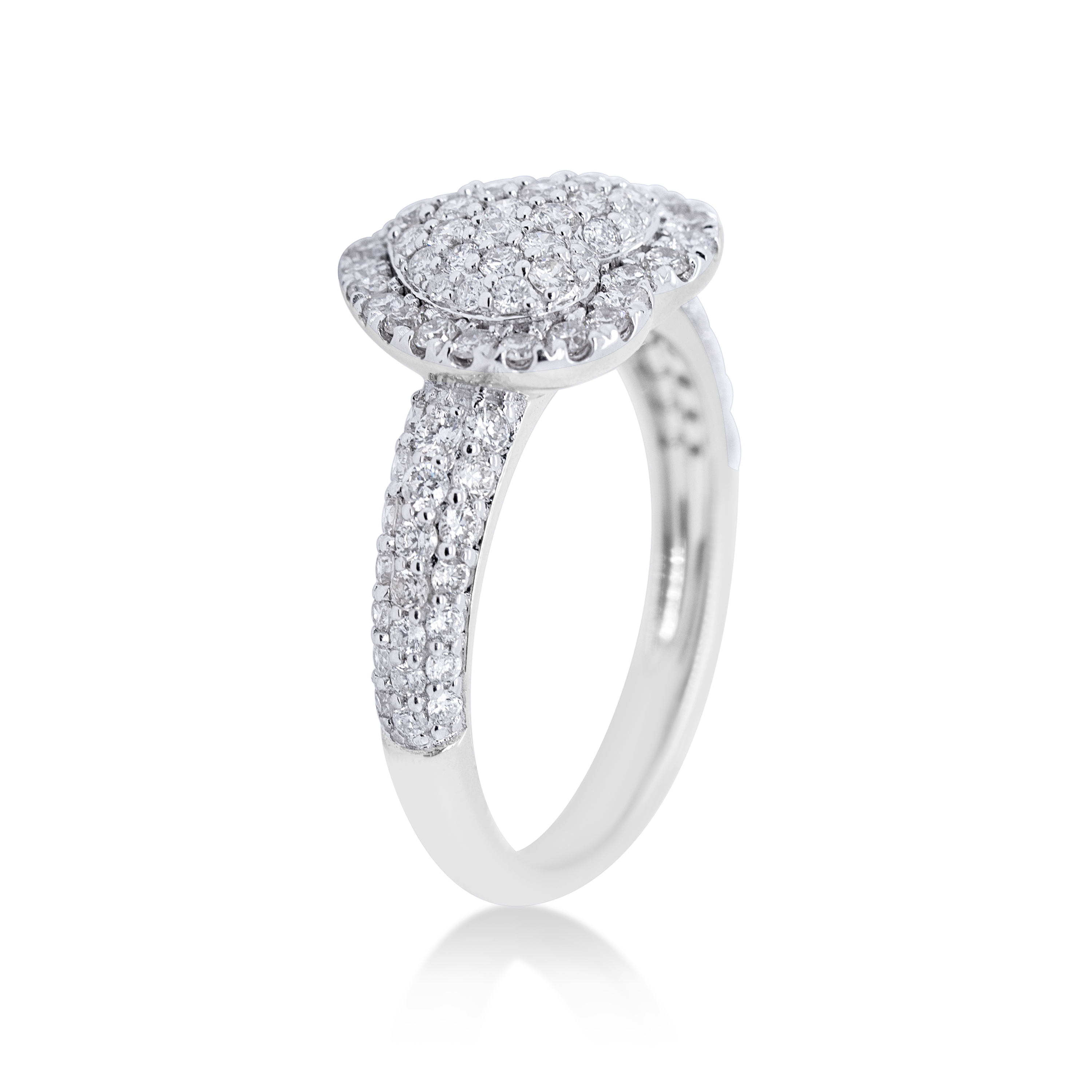 Diamond Heart Ring 1.05 ct. 14K White Gold